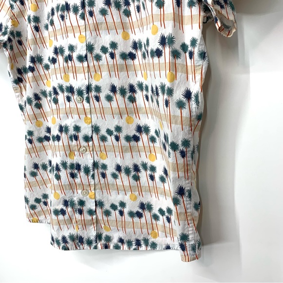 Men’s Cotton & Co Palm Tree Short Sleeve Casual Button Up Shirt Size Medium - Picture 6 of 16